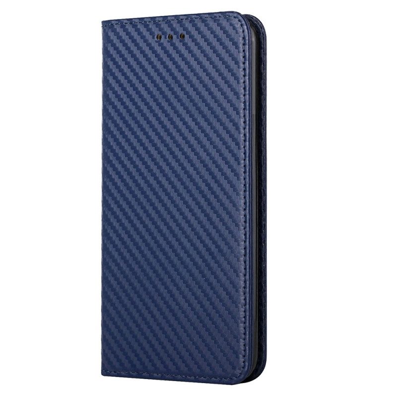 Folio Cover Samsung Galaxy S23 Plus 5G Custodia in pelle Stile In Fibra Di Carbonio Con Cinturino