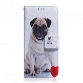 Custodia in pelle Motorola Edge 20 Pro Cane Carlino