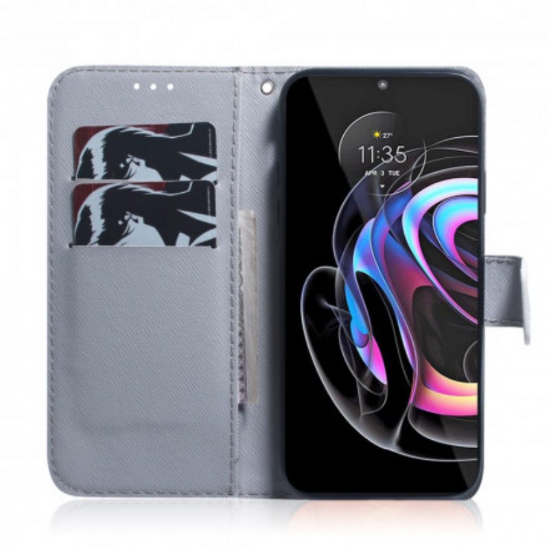 Custodia in pelle Motorola Edge 20 Pro Dipinto Di Gufi