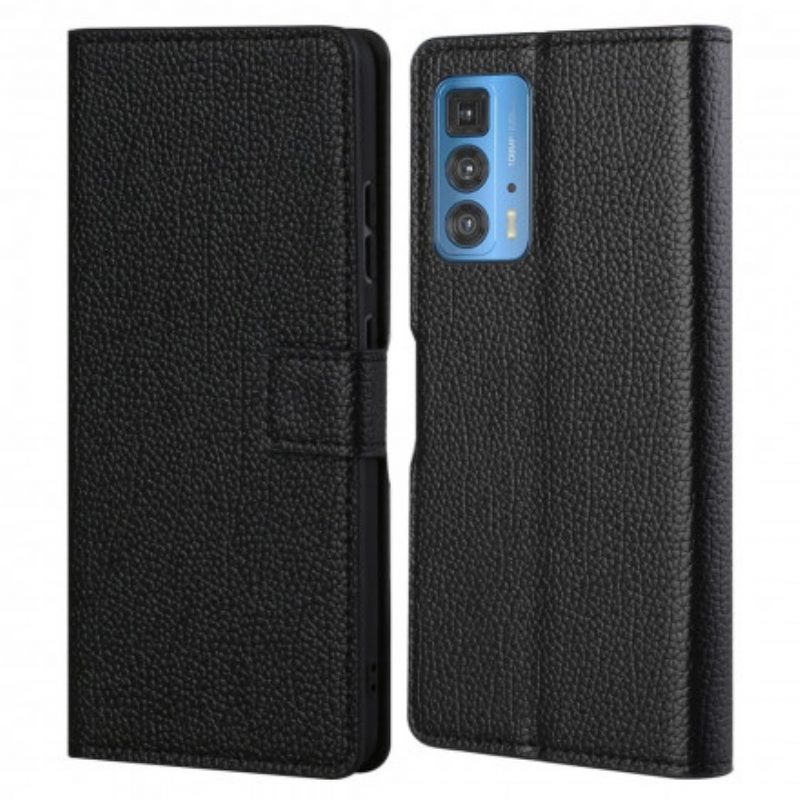 Custodia in pelle Motorola Edge 20 Pro Effetto Pelle Grana Litchi