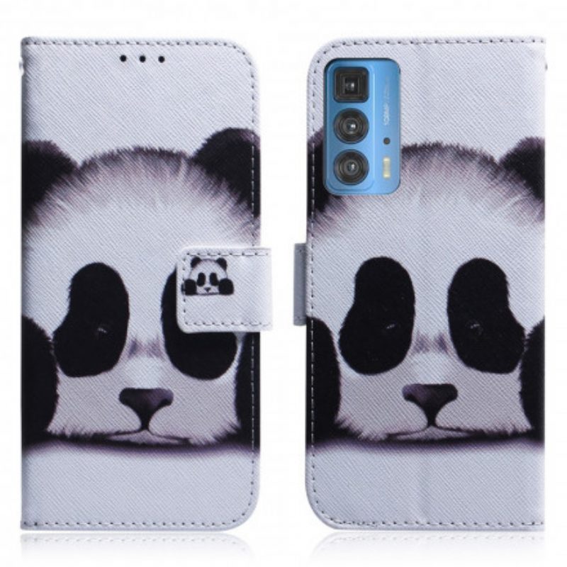 Custodia in pelle Motorola Edge 20 Pro Faccia Da Panda