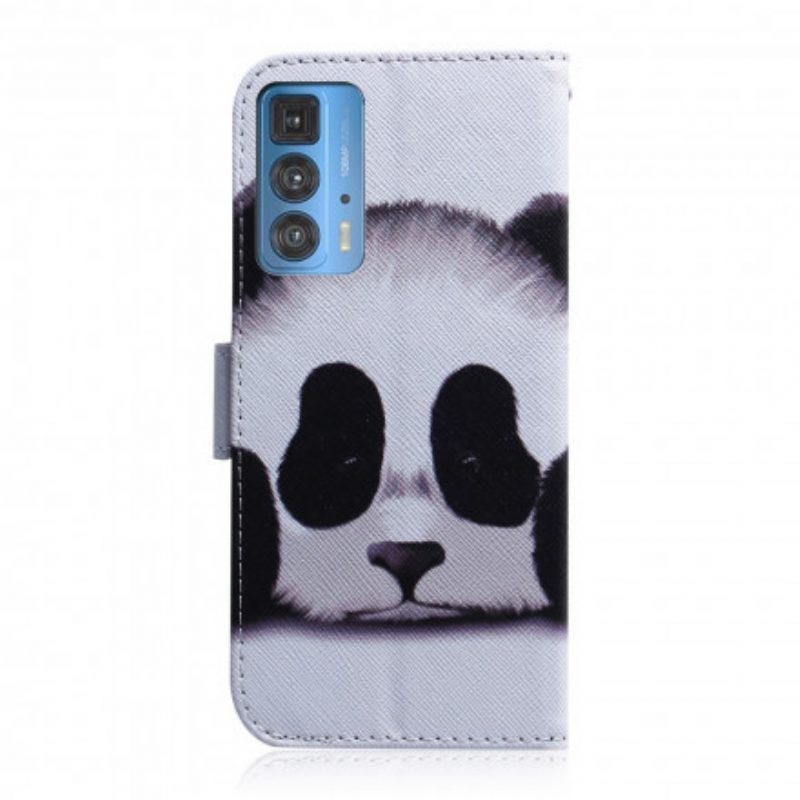 Custodia in pelle Motorola Edge 20 Pro Faccia Da Panda