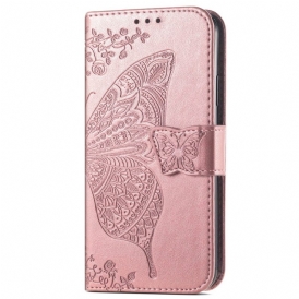 Custodia in pelle Motorola Edge 20 Pro Mezze Farfalle