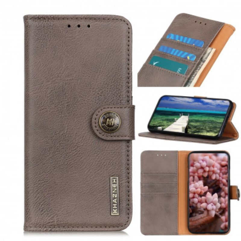 Custodia in pelle Motorola Edge 20 Pro Similpelle Khazneh