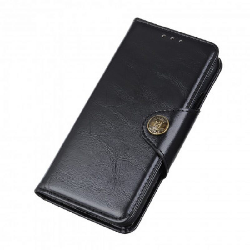 Custodia in pelle Motorola Edge 20 Pro Similpelle Lucida Khazneh