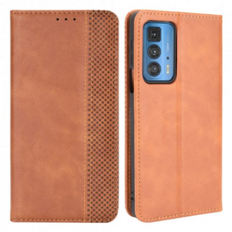 Folio Cover Motorola Edge 20 Pro Custodia in pelle Effetto Pelle Vintage Stilizzato