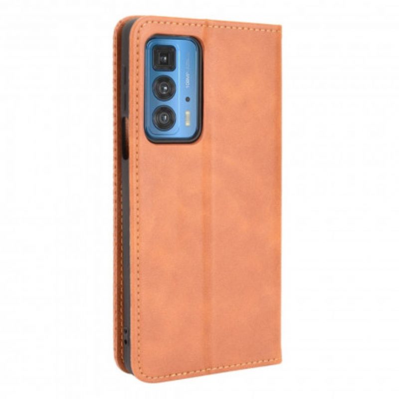 Folio Cover Motorola Edge 20 Pro Custodia in pelle Effetto Pelle Vintage Stilizzato