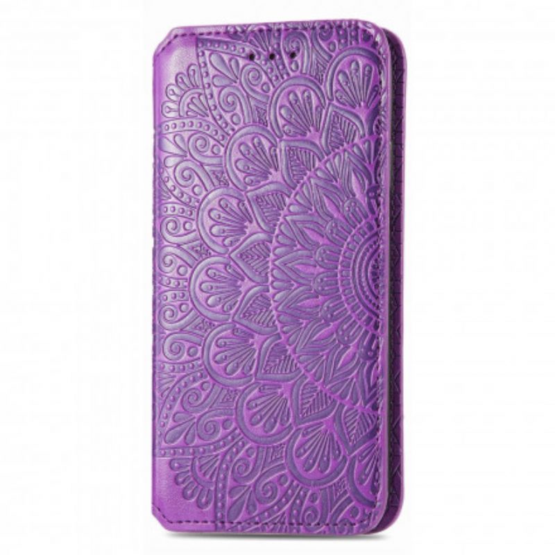 Folio Cover Motorola Edge 20 Pro Custodia in pelle Mandala