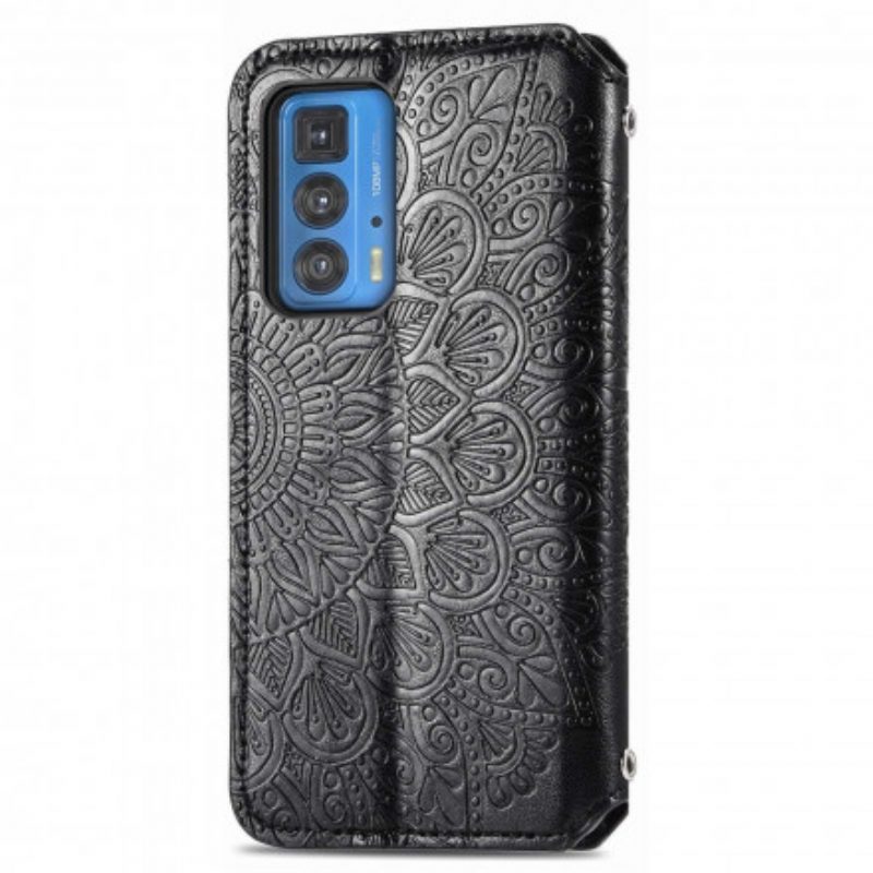 Folio Cover Motorola Edge 20 Pro Custodia in pelle Mandala