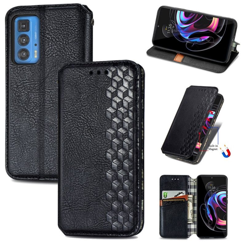 Folio Cover Motorola Edge 20 Pro Custodia in pelle Texture Diamante Effetto Pelle