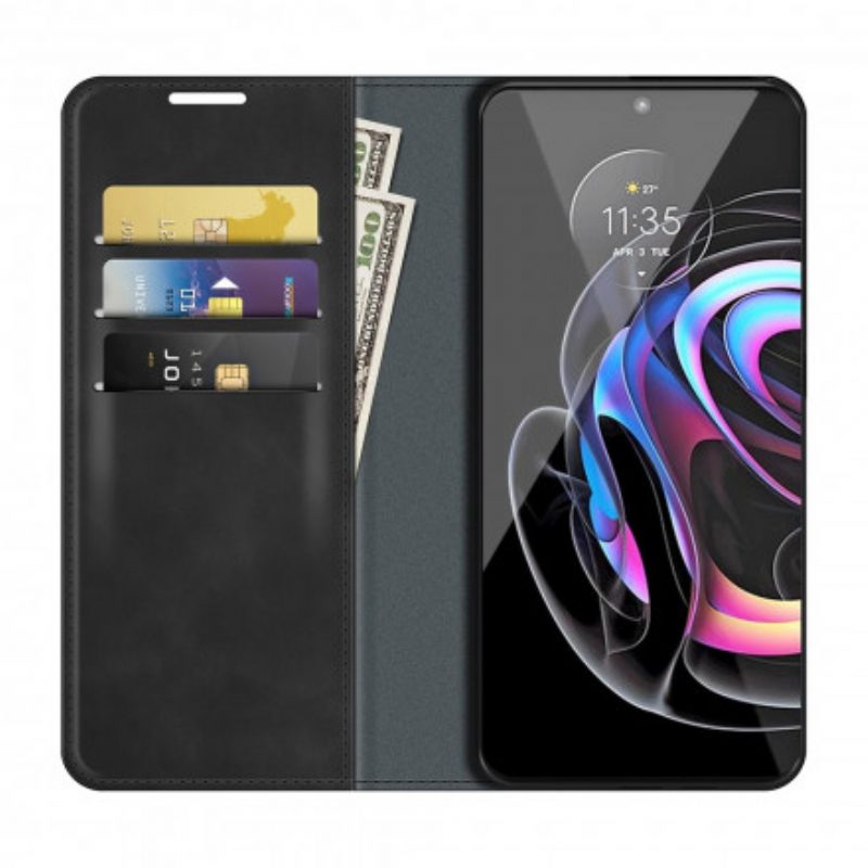 Folio Cover Motorola Edge 20 Pro Custodia in pelle Tocco Di Pelle