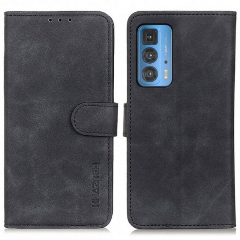 Folio Cover Motorola Edge 20 Pro Khazneh Effetto Pelle Vintage