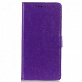 Folio Cover Motorola Edge 20 Pro Semplice Effetto Pelle Lucida