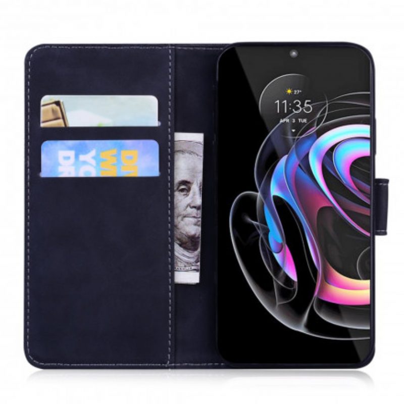 Folio Cover Motorola Edge 20 Pro Stampa Faccia Di Tigre