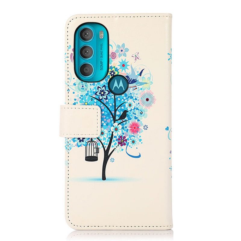 Custodia in pelle Moto G71 5G Albero In Fiore