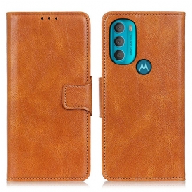 Custodia in pelle Moto G71 5G Chiusura Reversibile Effetto Pelle