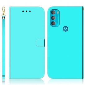 Custodia in pelle Moto G71 5G Copri Specchietto In Ecopelle