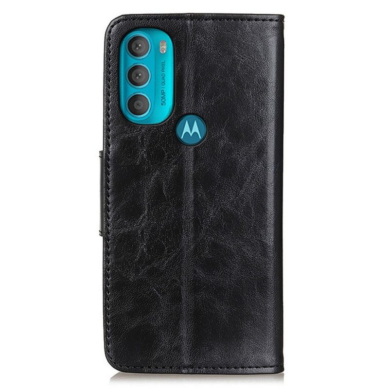 Custodia in pelle Moto G71 5G Folio Cover Lembo Magnetico A Doppia Faccia