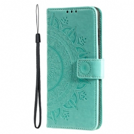 Custodia in pelle Moto G71 5G Mandala Del Sole