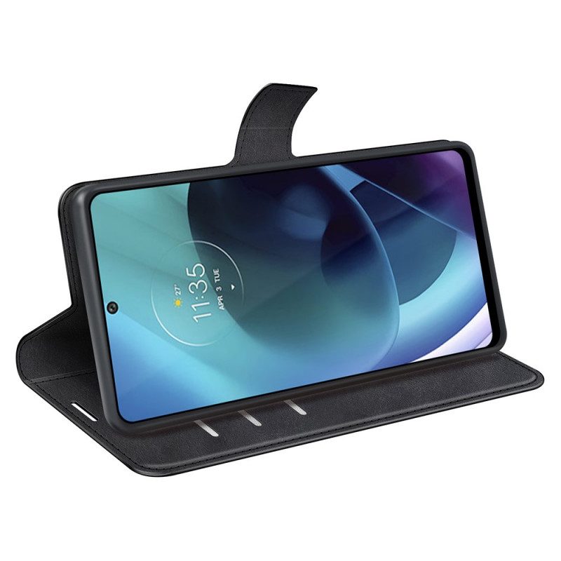 Custodia in pelle Moto G71 5G Sottile Effetto Pelle Estremo