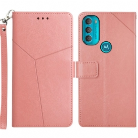 Custodia in pelle Moto G71 5G Stile Pelle Geo Y Design