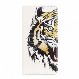 Custodia in pelle Moto G71 5G Tigre Feroce