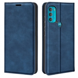 Folio Cover Moto G71 5G Custodia in pelle Effetto Pelle Morbida Seta