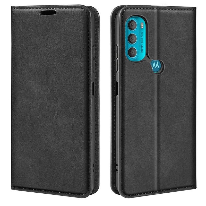 Folio Cover Moto G71 5G Custodia in pelle Effetto Pelle Morbida Seta
