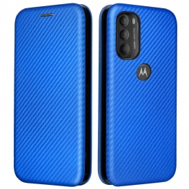 Folio Cover Moto G71 5G Custodia in pelle Silicone Colorato Al Carbonio