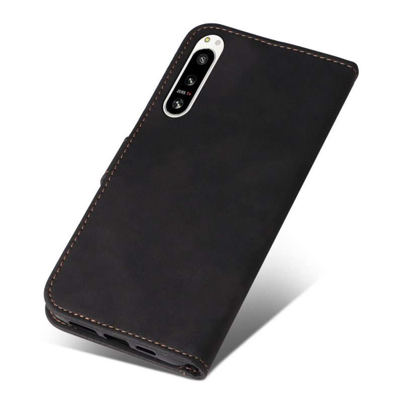 Custodia in pelle Sony Xperia 5 IV Bicolore Con Cinturino