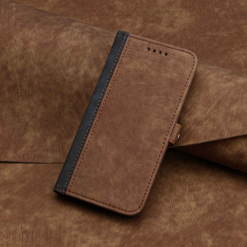 Custodia in pelle Sony Xperia 5 IV Bicolore Con Cinturino