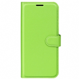 Custodia in pelle Sony Xperia 5 IV Classica Ecopelle Litchi