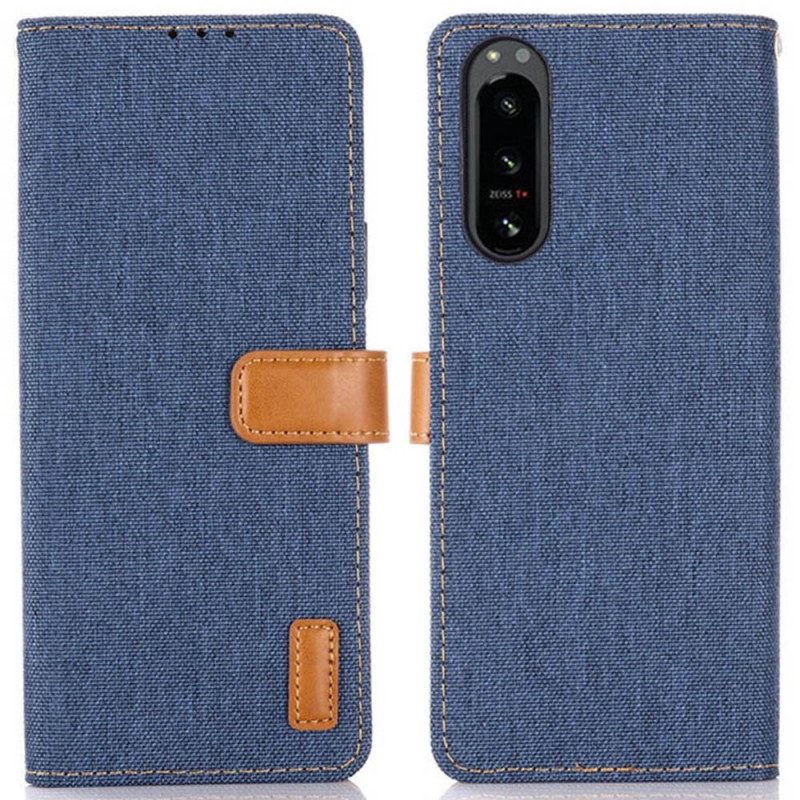 Custodia in pelle Sony Xperia 5 IV Jeans