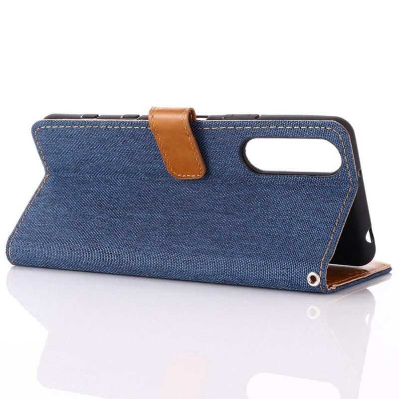 Custodia in pelle Sony Xperia 5 IV Jeans