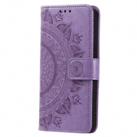 Custodia in pelle Sony Xperia 5 IV Mandala Del Sole Con Cinghie
