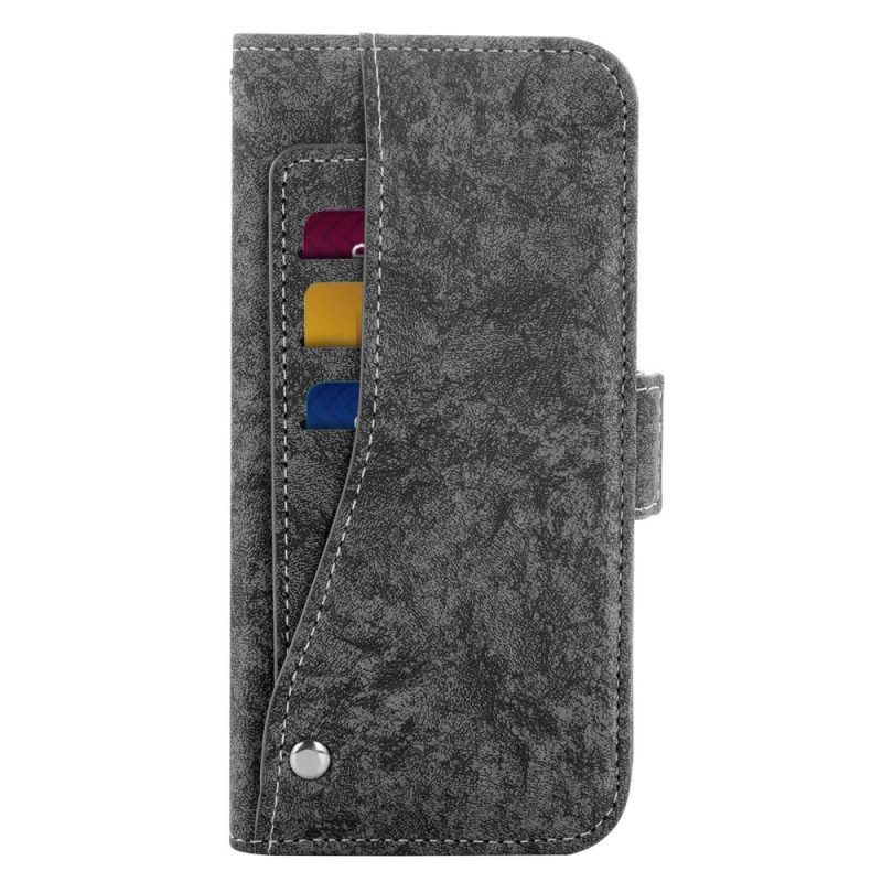Custodia in pelle Sony Xperia 5 IV Portacarte Girevole Vintage