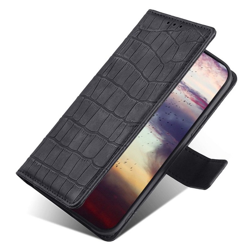 Custodia in pelle Sony Xperia 5 IV Stile Pelle Di Coccodrillo