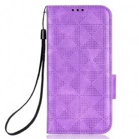 Custodia in pelle Sony Xperia 5 IV Triangoli Stile Retrò