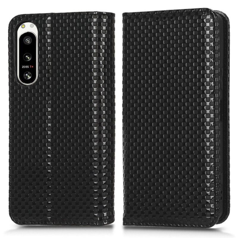 Folio Cover Sony Xperia 5 IV Custodia in pelle Strutturato