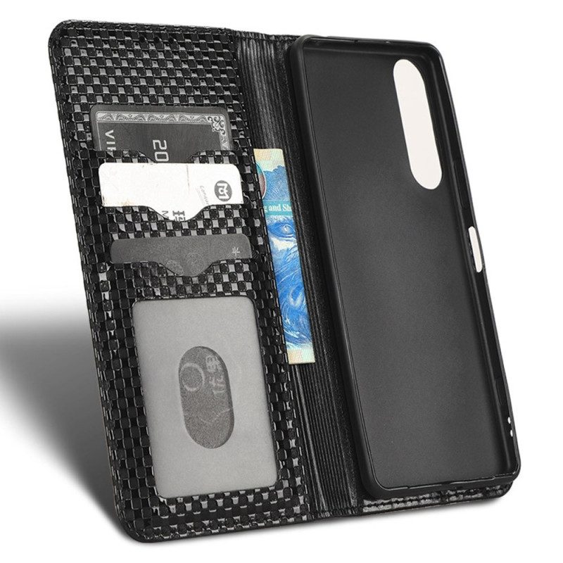 Folio Cover Sony Xperia 5 IV Custodia in pelle Strutturato