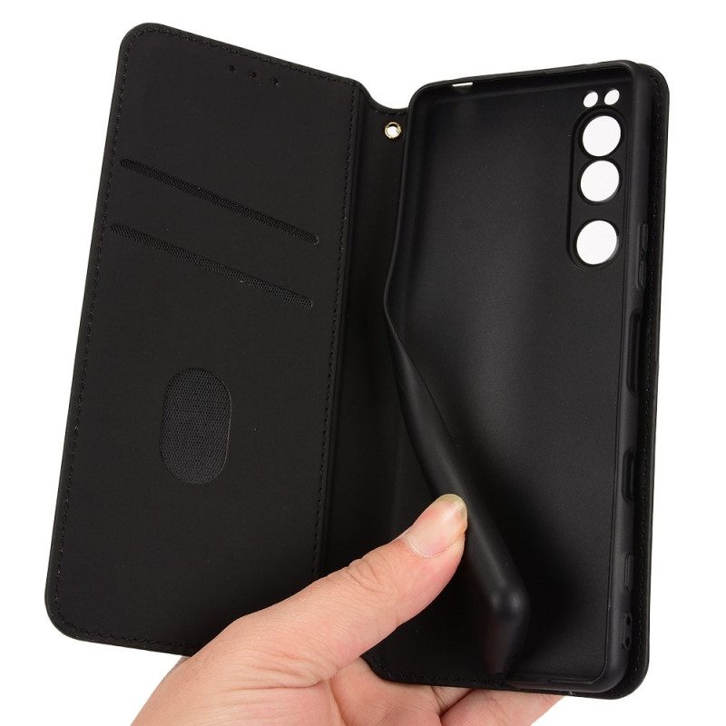 Folio Cover Sony Xperia 5 IV Custodia in pelle Trama 3d