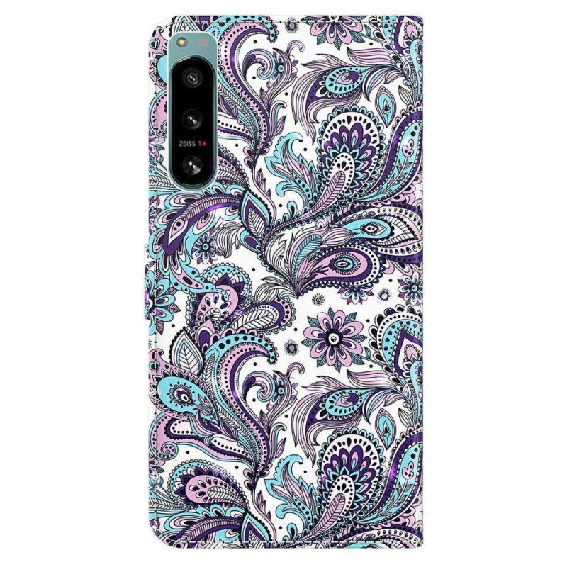 Folio Cover Sony Xperia 5 IV Motivo Paisley Con Spalline