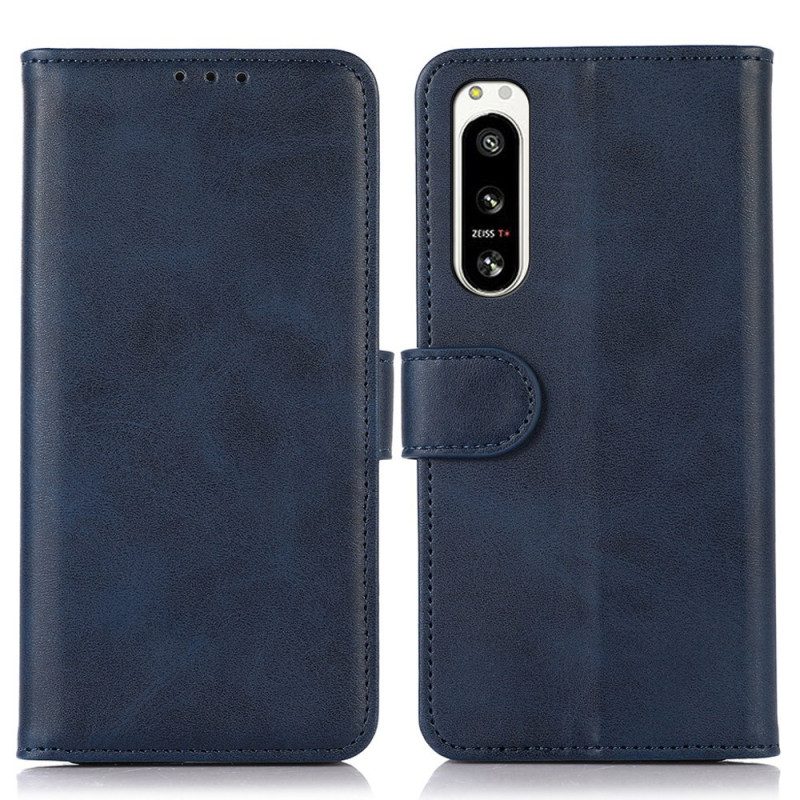 Folio Cover Sony Xperia 5 IV Stile Classico In Pelle