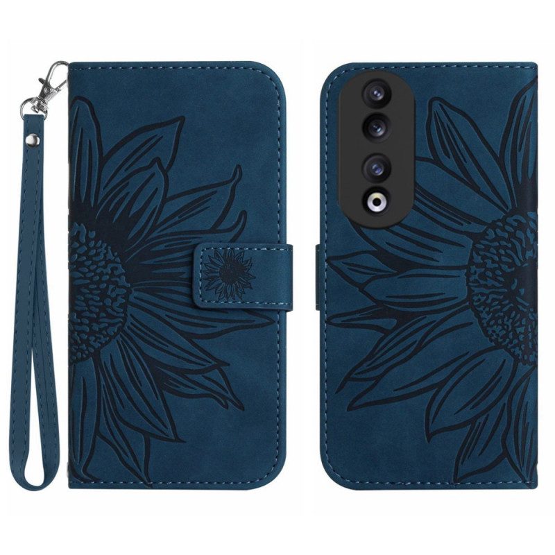 Custodia A Portafoglio Honor 90 Girasole Con Cinturino