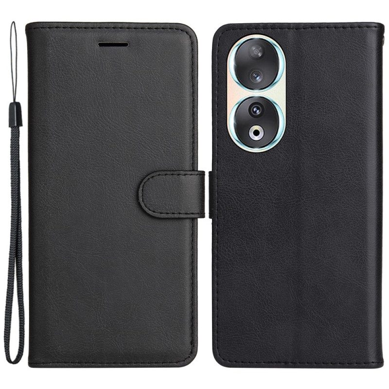 Custodia in pelle Honor 90 Finta Pelle Liscia Con Cinturino