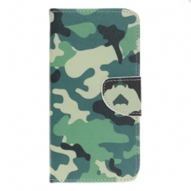 Custodia in pelle Huawei P Smart S Camuffamento Militare