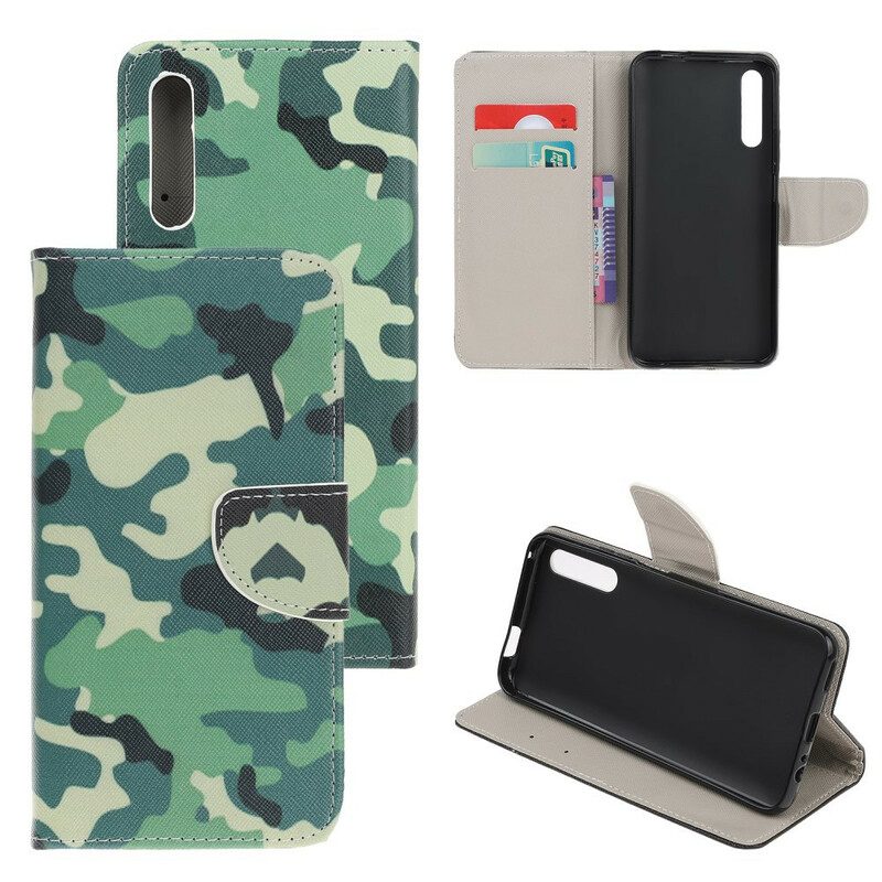 Custodia in pelle Huawei P Smart S Camuffamento Militare