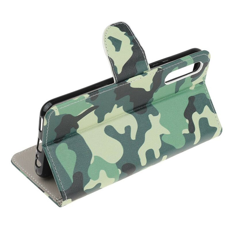 Custodia in pelle Huawei P Smart S Camuffamento Militare