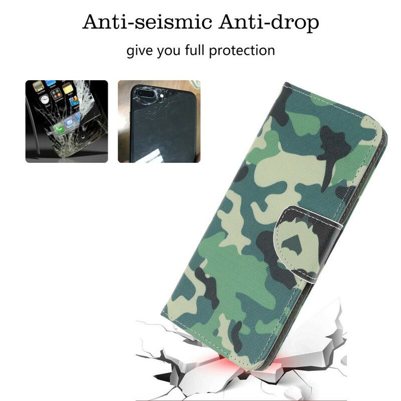 Custodia in pelle Huawei P Smart S Camuffamento Militare
