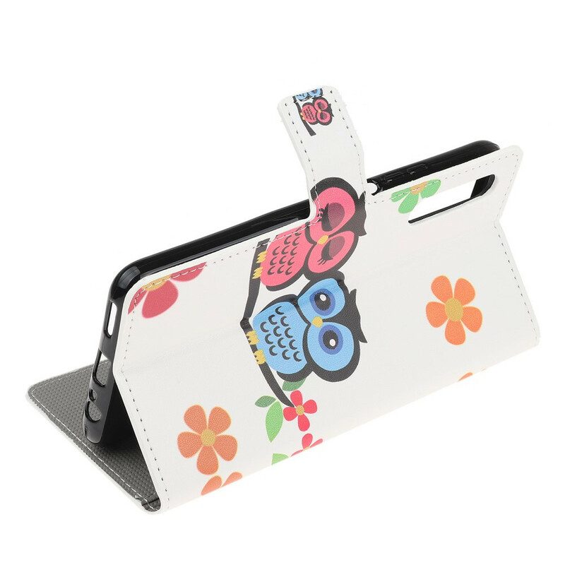 Folio Cover Huawei P Smart S Coppia Di Gufi